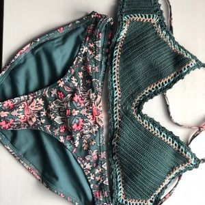 Target Green Knitted Bathing Suit